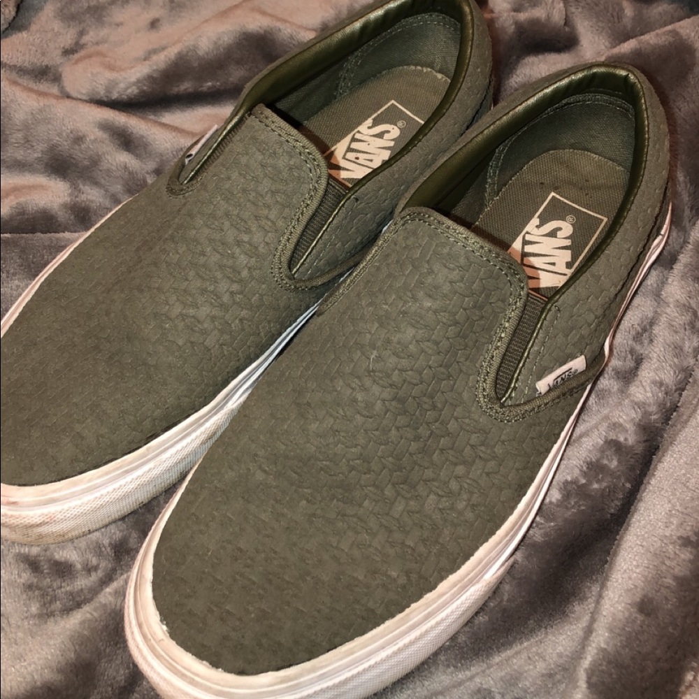 Textured Olive Vans